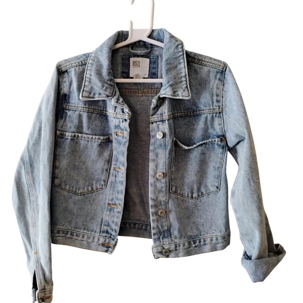 RSQ Classic Blue Denim Jacket Cropped